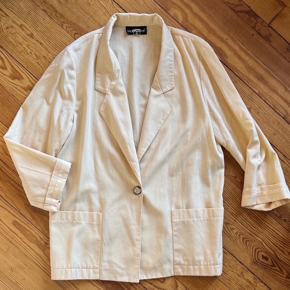 Vintage Women's light yellow Sag Harbor Blazer